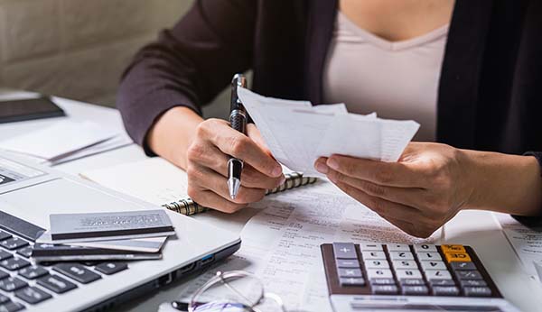 Person doing accounting work