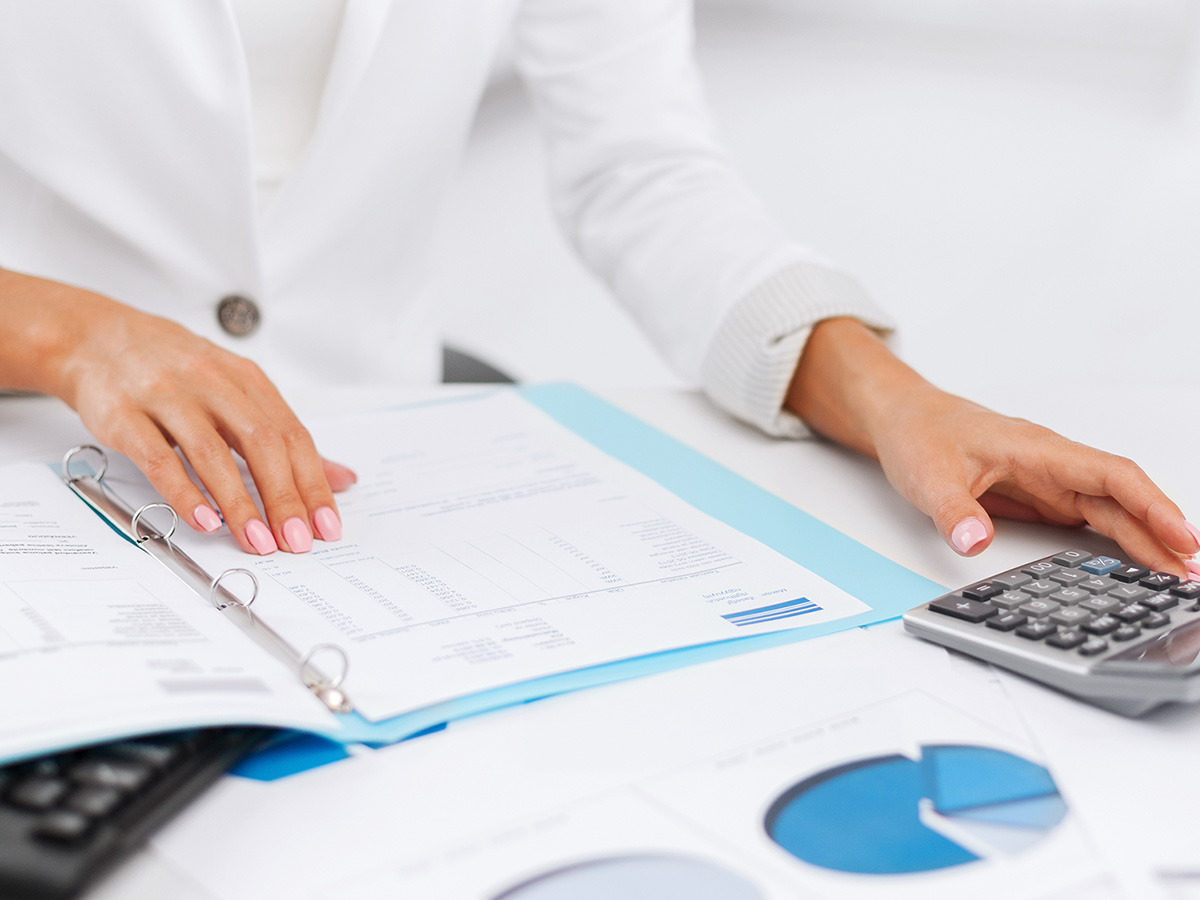 Bookkeeper with supplies